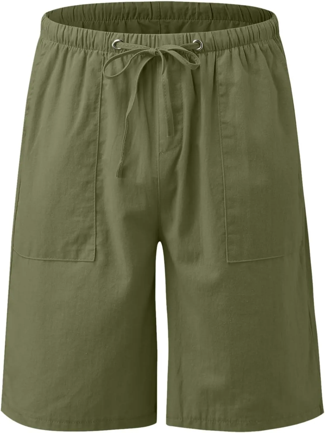 2024 Women's Drawstring Waist Shorts Summer Casual Short Length Pants Solid Straight Legs All-Match Walking Cycling Shorts