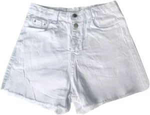 2025 Women's High Waist Button Fly Denim Jean Shorts Hemline Cotton Denim Stretch Jean Shorts Stretchy Jean Short