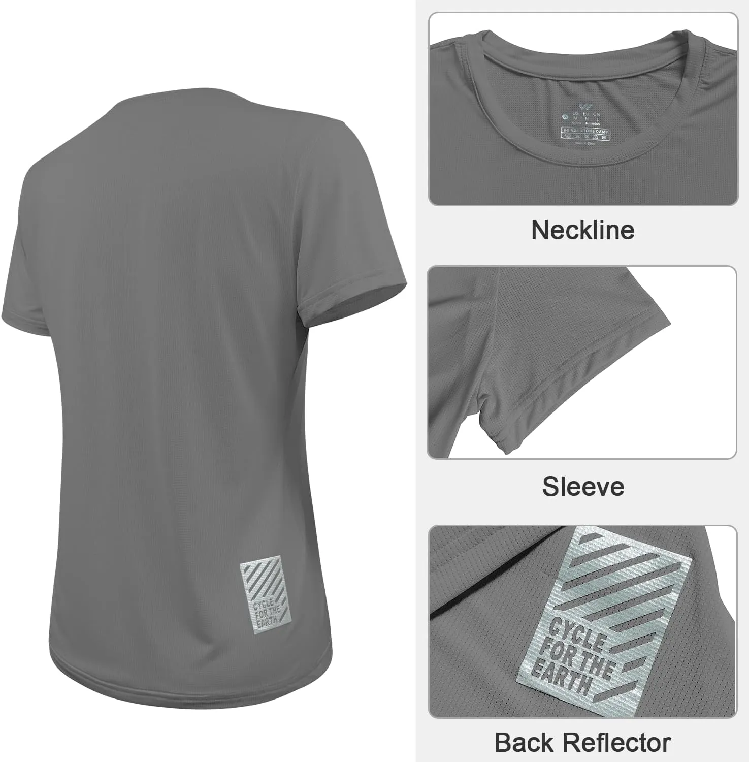 3-5 Pack Workout Shirts Women Running Quick Dry Crew Neck Gym Moisture Wicking T-Shirts Athletic Yoga Tee Top UPF 50 