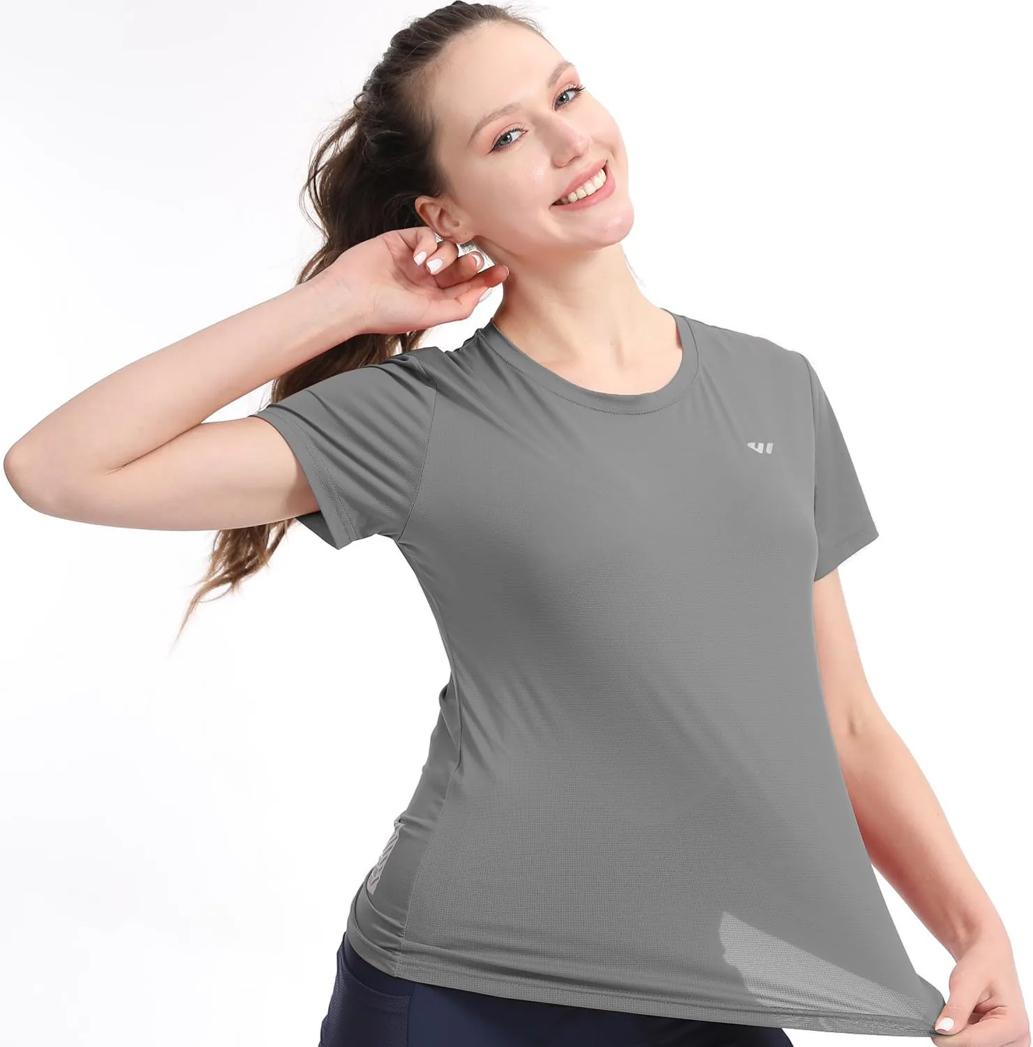 3-5 Pack Workout Shirts Women Running Quick Dry Crew Neck Gym Moisture Wicking T-Shirts Athletic Yoga Tee Top UPF 50 