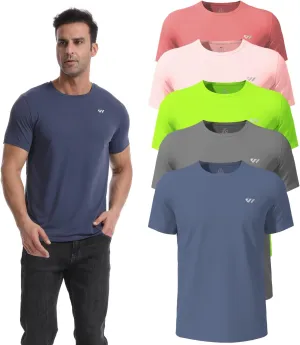3 or 5 Pack Workout Shirts for Men Quick Dry Running T-Shirt Short Sleeves Moisture Wicking Crew Neck Tee Athletic Casual Top
