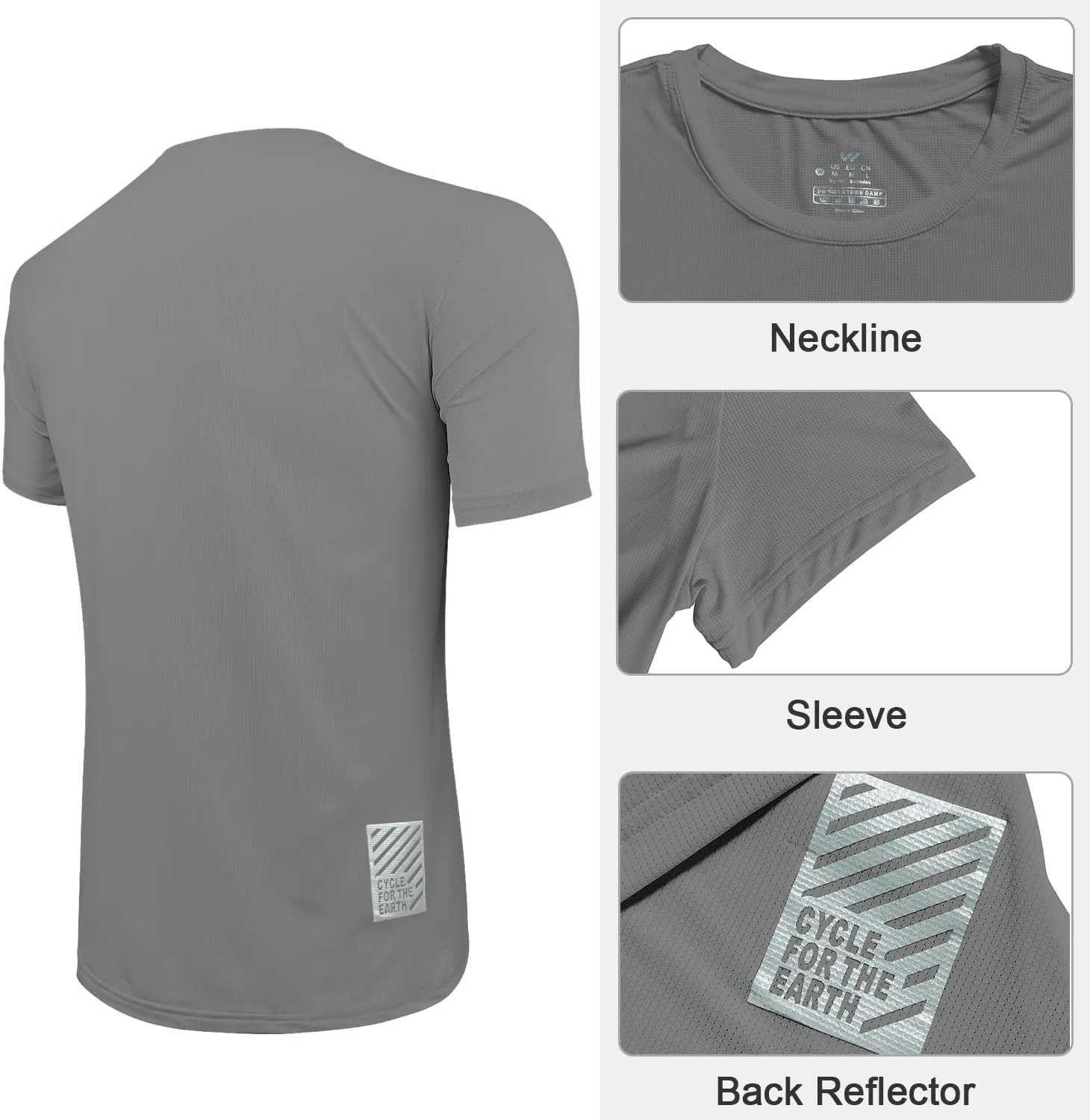 3 or 5 Pack Workout Shirts for Men Quick Dry Running T-Shirt Short Sleeves Moisture Wicking Crew Neck Tee Athletic Casual Top