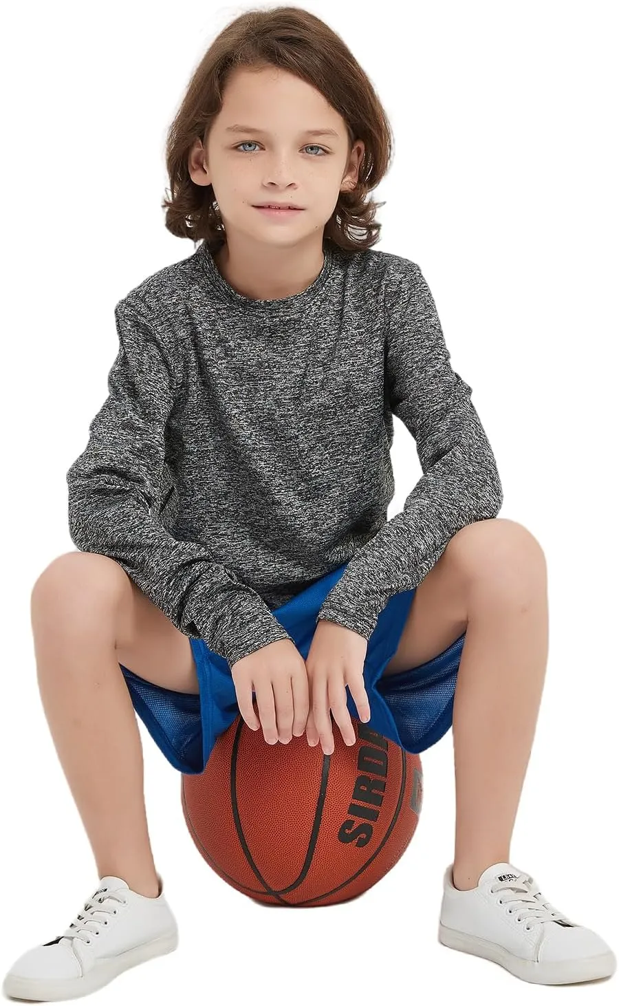 3 Pack Youth Boys Kids T Shirts Quick Dry Long Sleeve Moisture Wicking Tee Shirts Athletic Tops (Age 5-18)