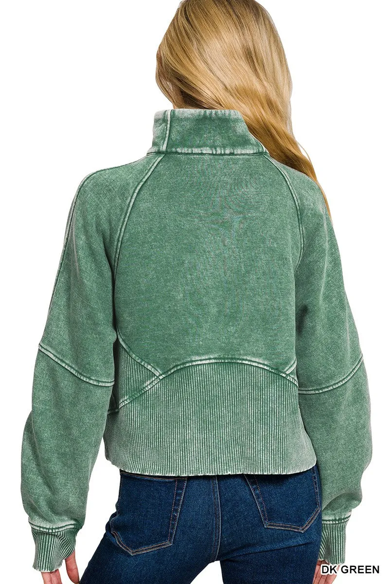 Acid Wash Zip Up