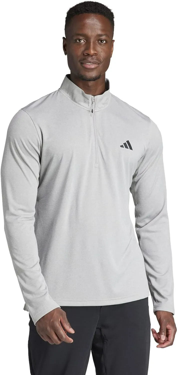 adidas Men's Train Essentials Quarter-Zip Long Sleeve T-Shirt
