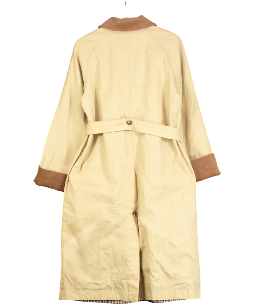 Aligne Beige Barnaby Reversible Check Trench Coat UK S