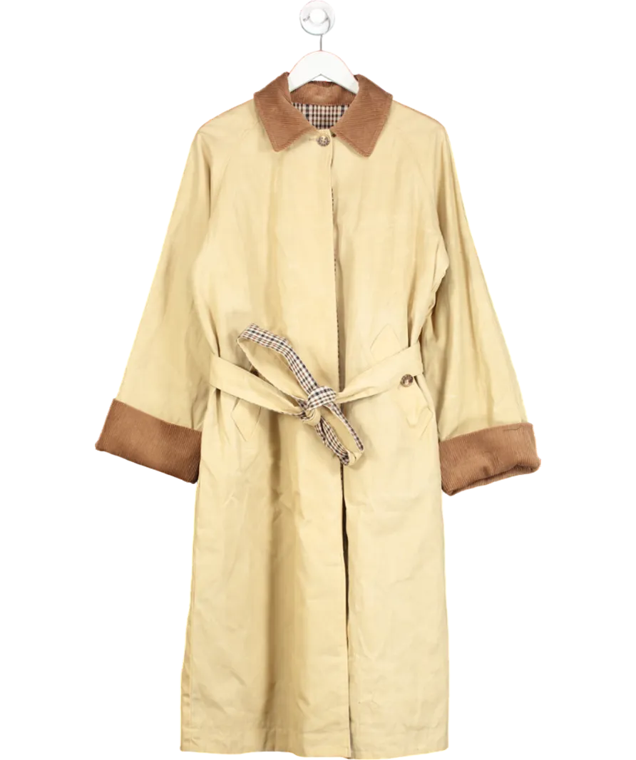 Aligne Beige Barnaby Reversible Check Trench Coat UK S