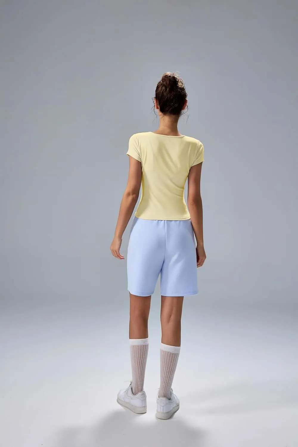 altiland Scoop Neck Workout T Shirt for Woman, Ultra-Soft Quick Dry Athletic Tee Yoga Running Cropped Short Sleeve Tops