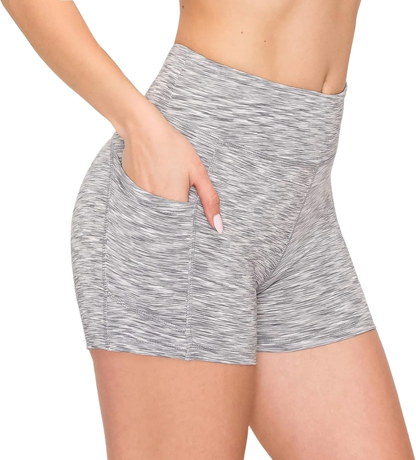 ALWAYS Women's Bike Shorts with Pockets - High Waist Compression Running Workout Athletic Yoga Shorts