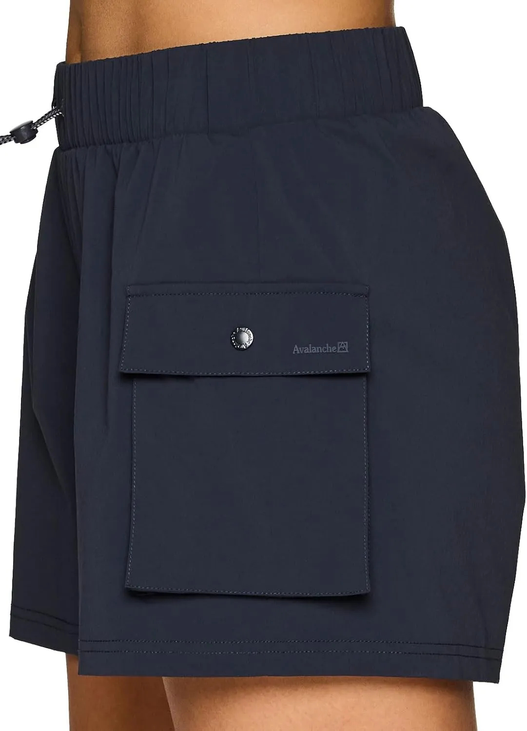 Avalanche Cargo-Style Hiking Shorts for Women, Quick Drying Woven Walking Shorts with Drawstring Bungee Waistband