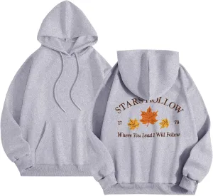 Azeralia Hoodies for Women Long Sleeve Round Neck Sweatshirt Luke's Funny Graphic Pullover Comfortable Basic Top