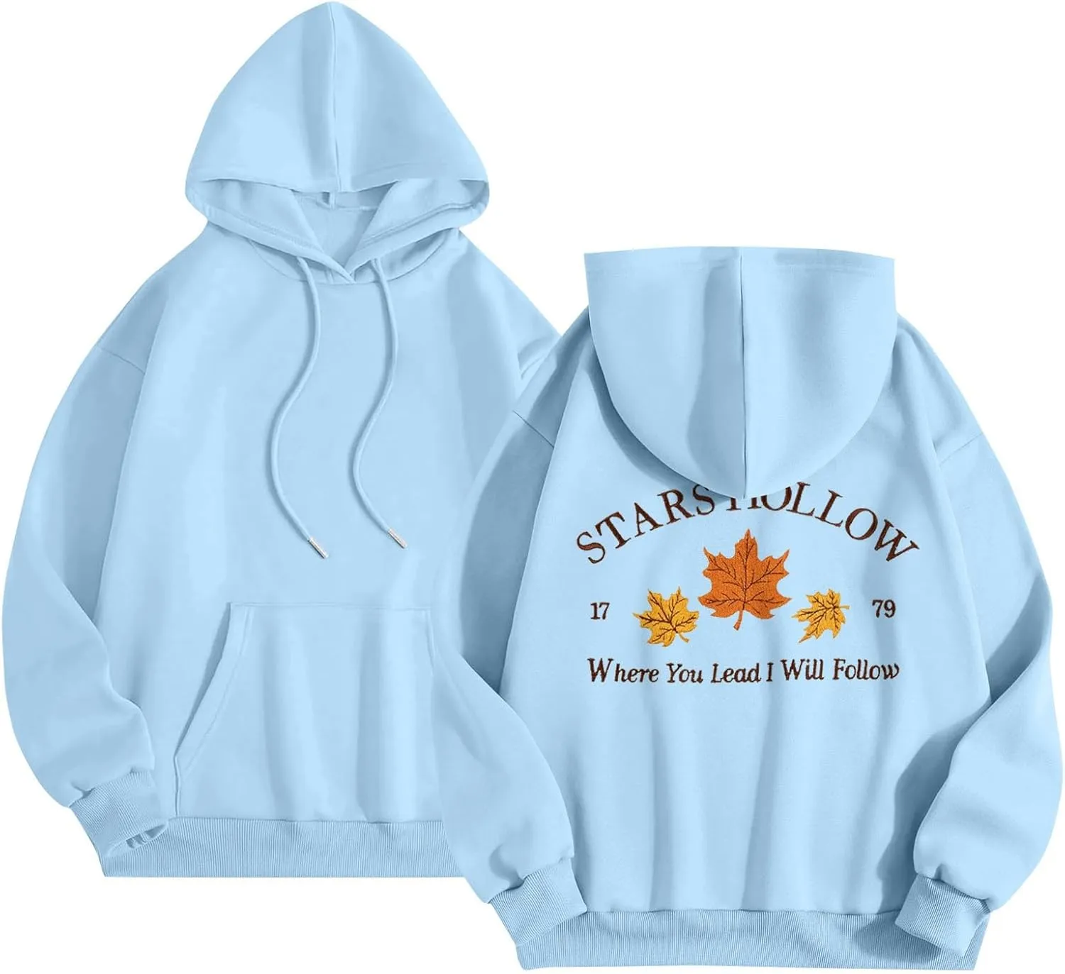 Azeralia Hoodies for Women Long Sleeve Round Neck Sweatshirt Luke's Funny Graphic Pullover Comfortable Basic Top