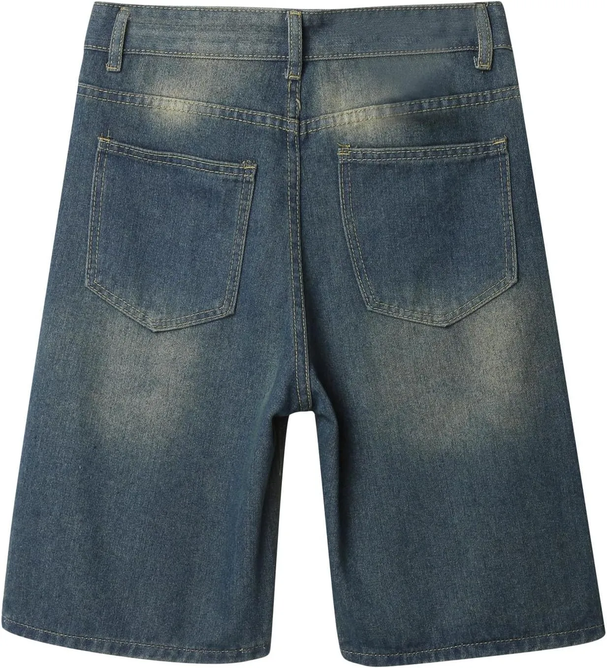 Baggy Jean Shorts for Men Casual Summer Loose Fit Hip Hop Wide Leg Denim Shorts 2025 Trendy Streetwear