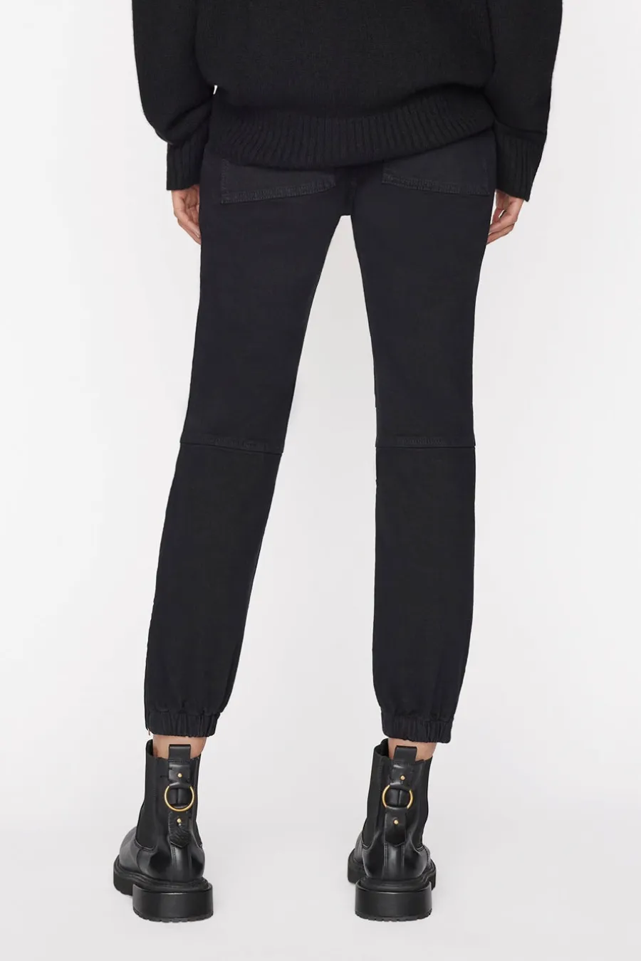 Banded Bottom Trapunto Pant Overdye Black