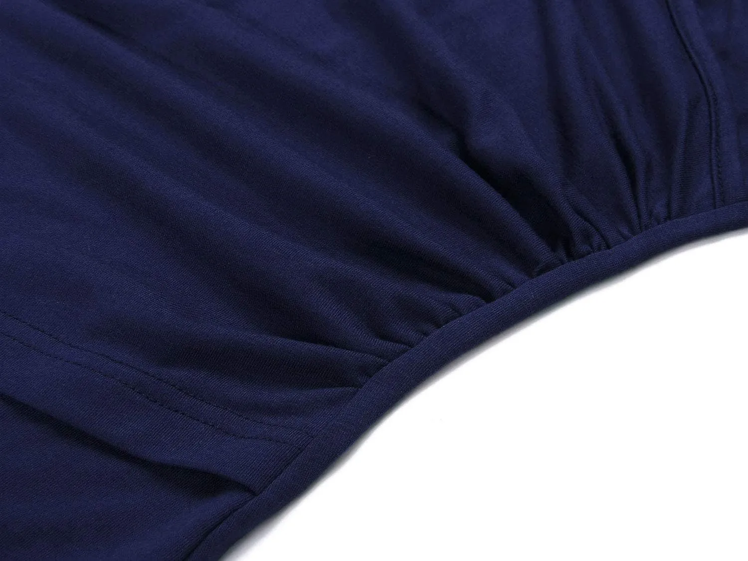Beauhuty Women's Top Deep V Neck Slim Fitted T-Shirt Front Wrap Ruched Short Sleeve Tee
