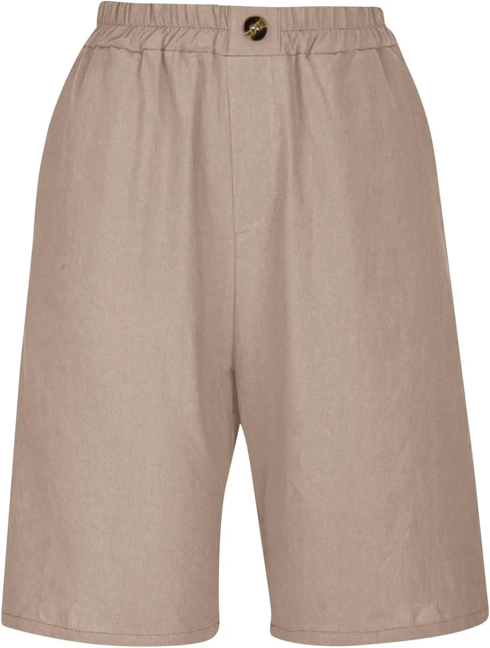 Bermuda Shorts for Women Knee Length Summer Beach Linen Shorts Lightweight Wide Leg High Waisted Long Short w/Pockets