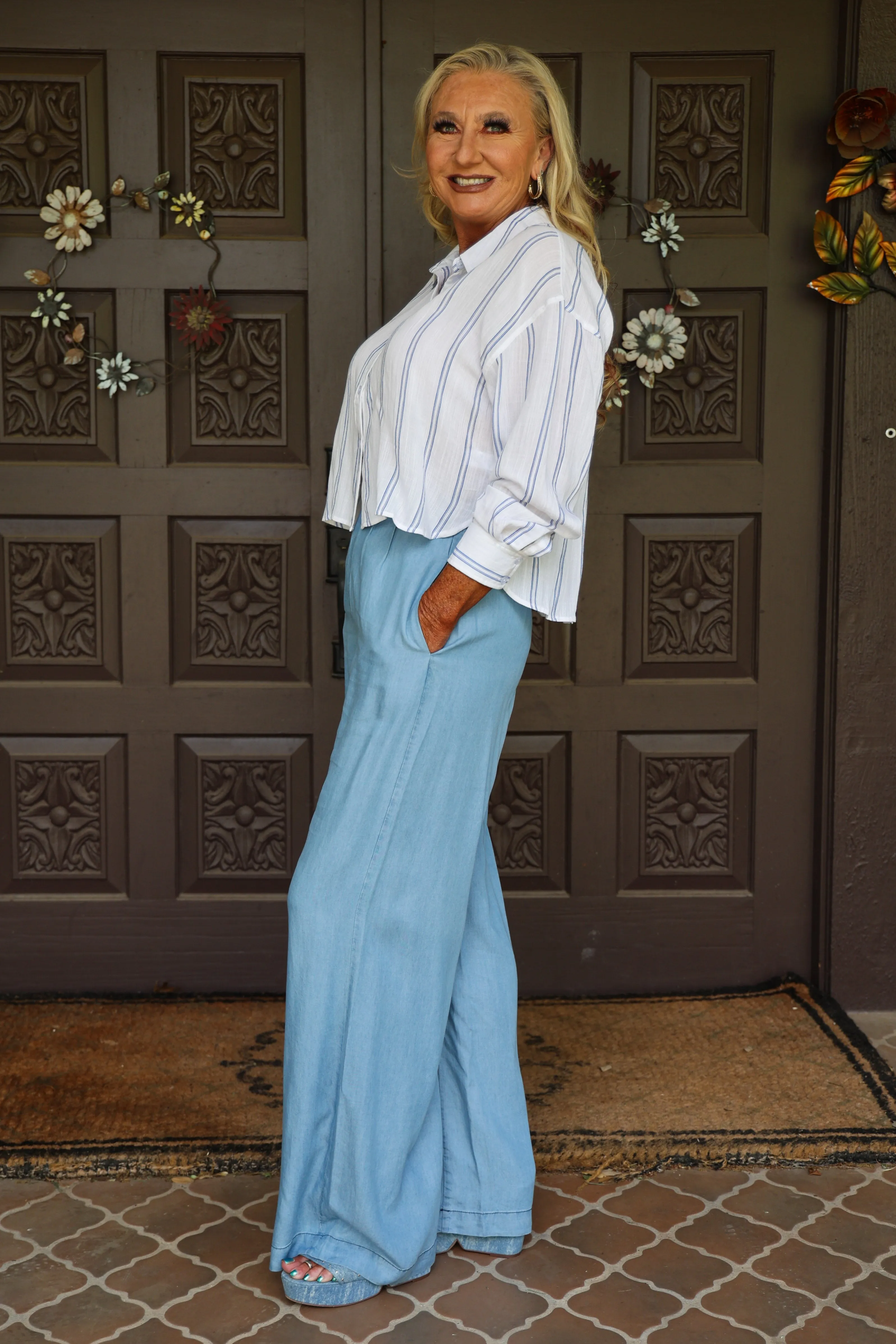 Bishop And Young Summer Royale Marbella Wide Leg Pant In Tencel