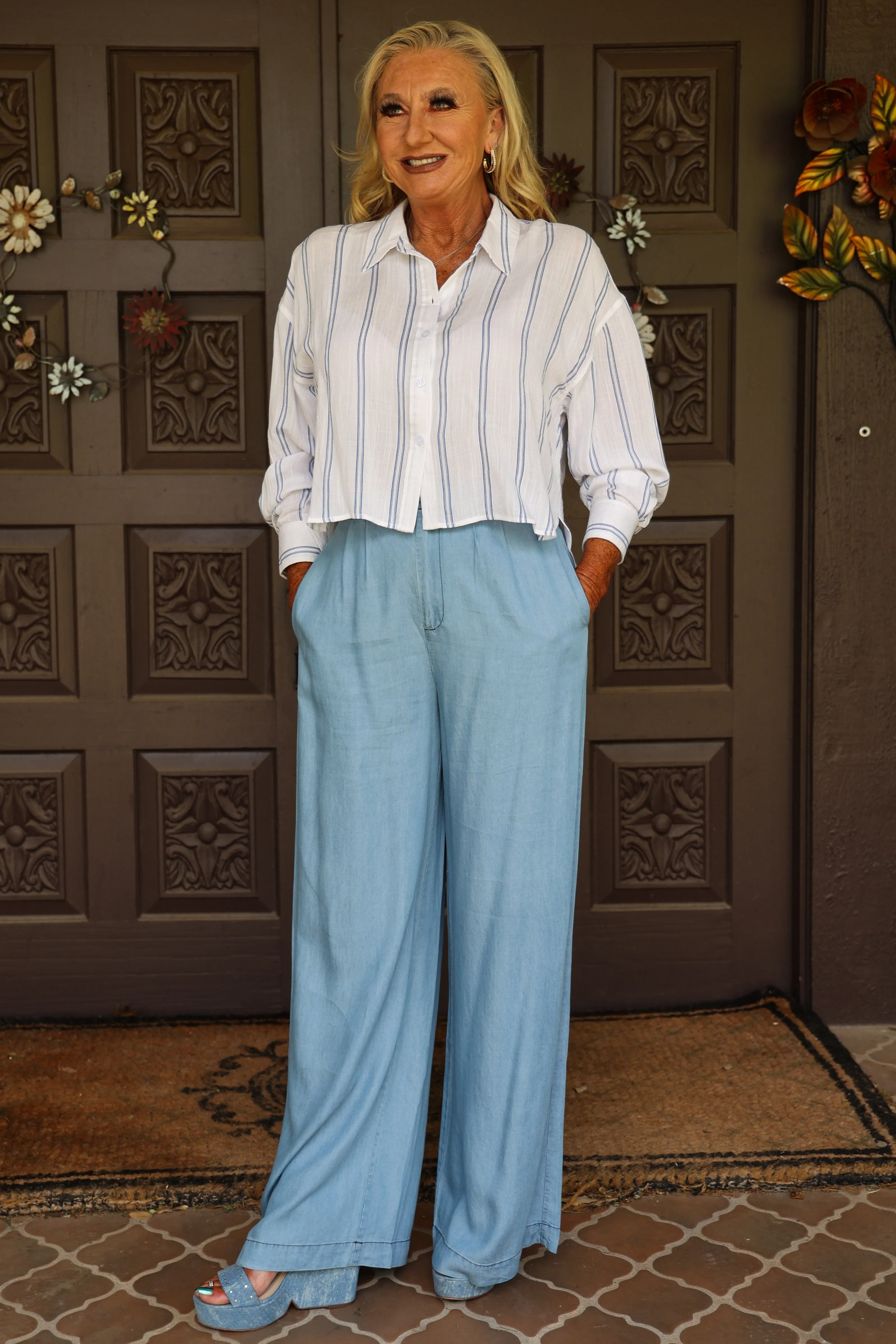 Bishop And Young Summer Royale Marbella Wide Leg Pant In Tencel