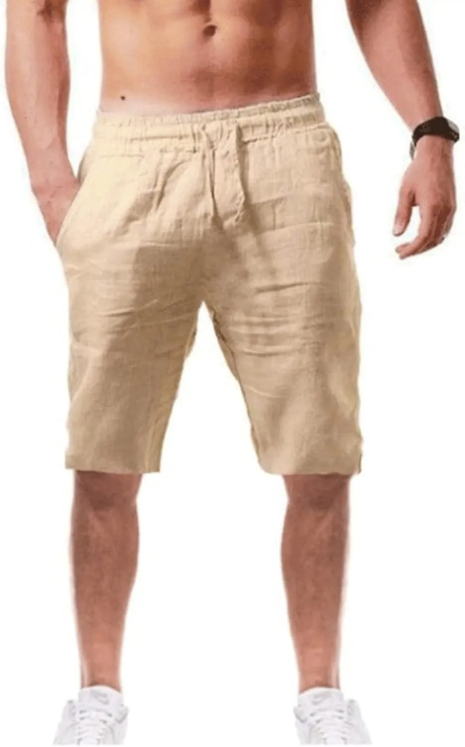 Black Shorts Men Cotton Men's Solid Summer Fashionable Men's pants Mens White Shorts Mens Stretch Cargo Mens Linen