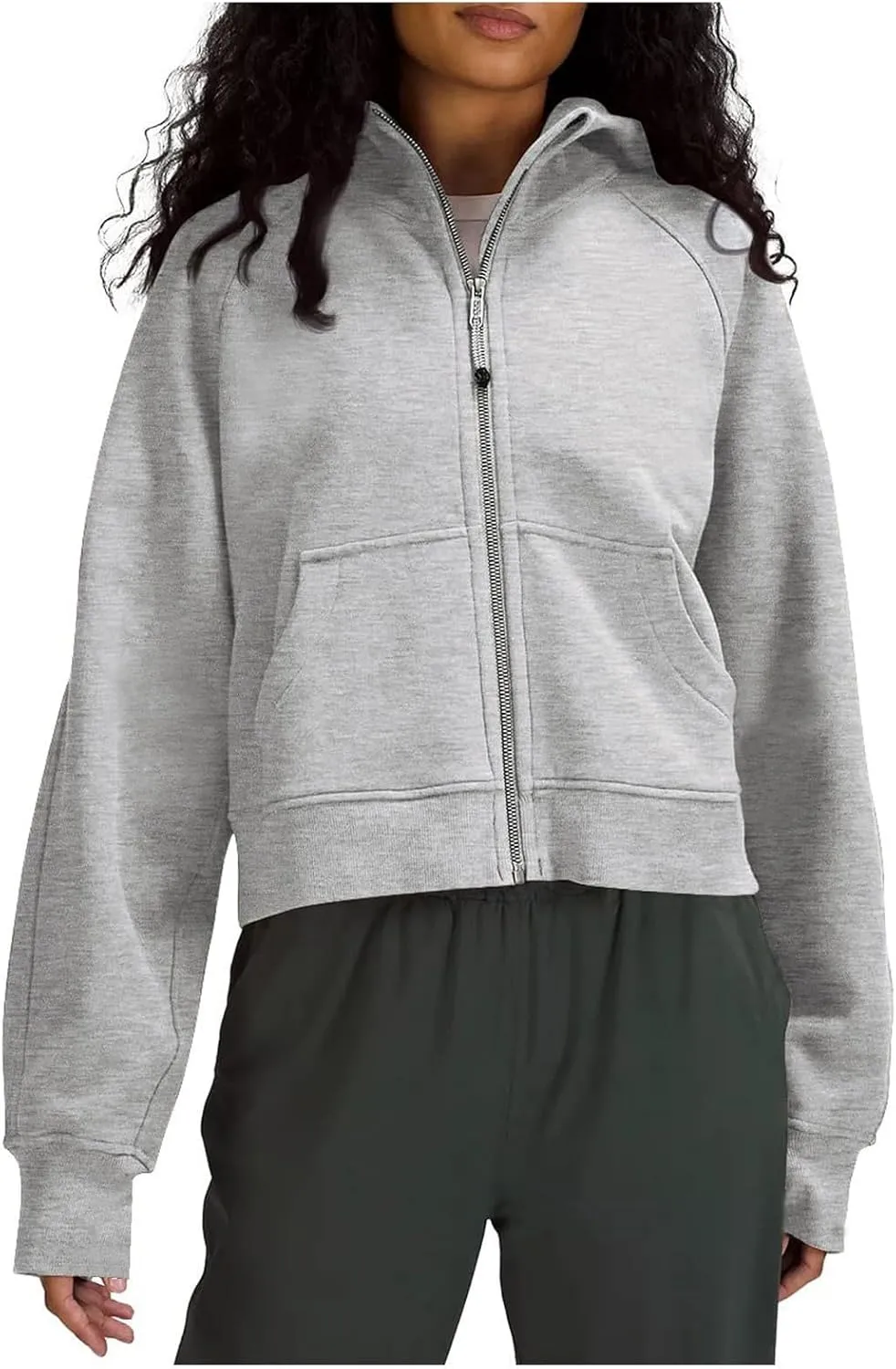 Ceboyel Women Full Zip Up Cropped Hoodie Oversized Sweatshirt Trendy Y2K Fleece Jackets Fall Winter Outfits Clothes 2023