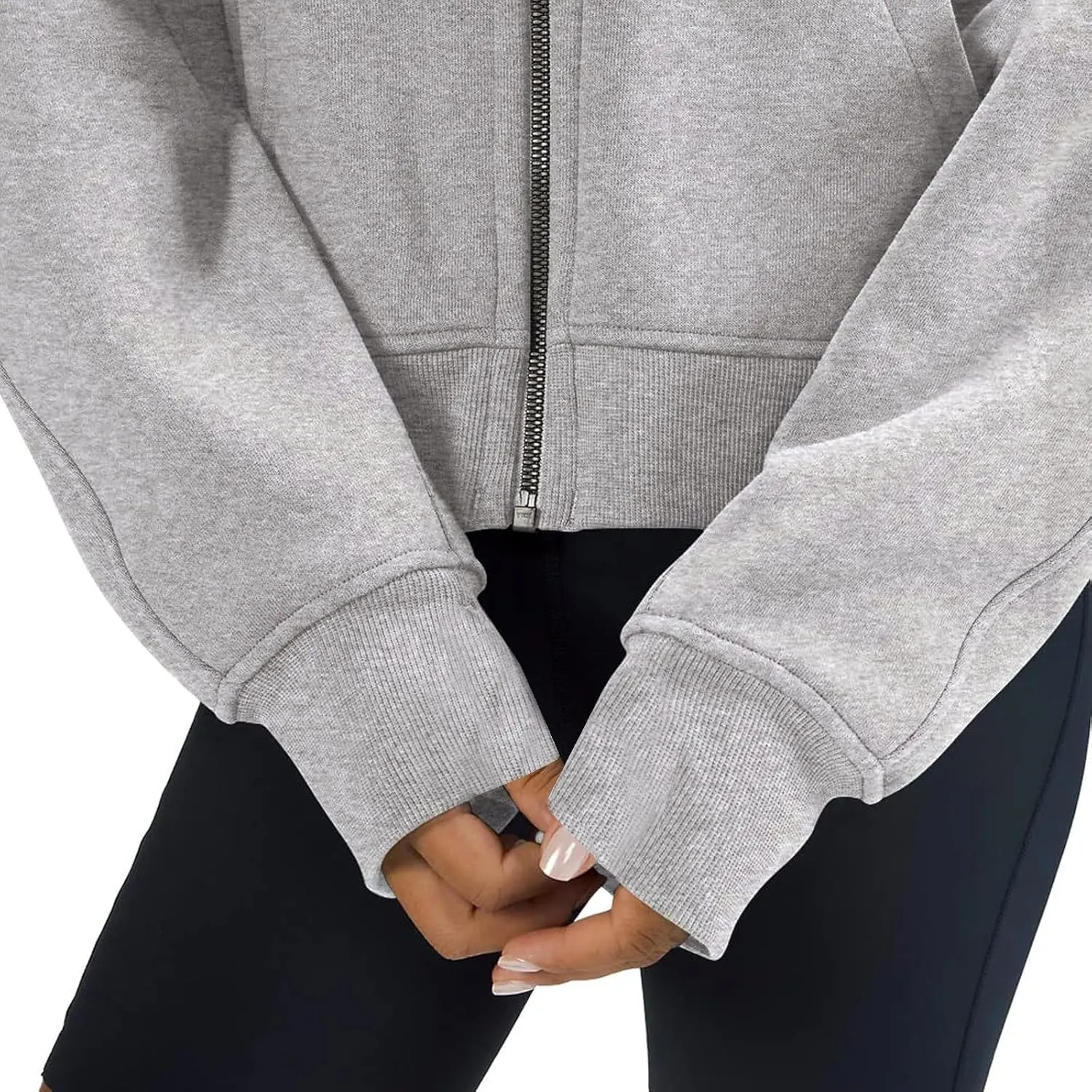 Ceboyel Women Full Zip Up Cropped Hoodie Oversized Sweatshirt Trendy Y2K Fleece Jackets Fall Winter Outfits Clothes 2023