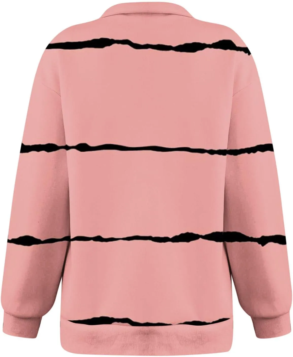 Ceboyel Women Striped Print Sweatshirts 2023 Oversized Hoodie Pullover 1/4 Zip Casual Fall Tops Loose Fit Trendy Outfits