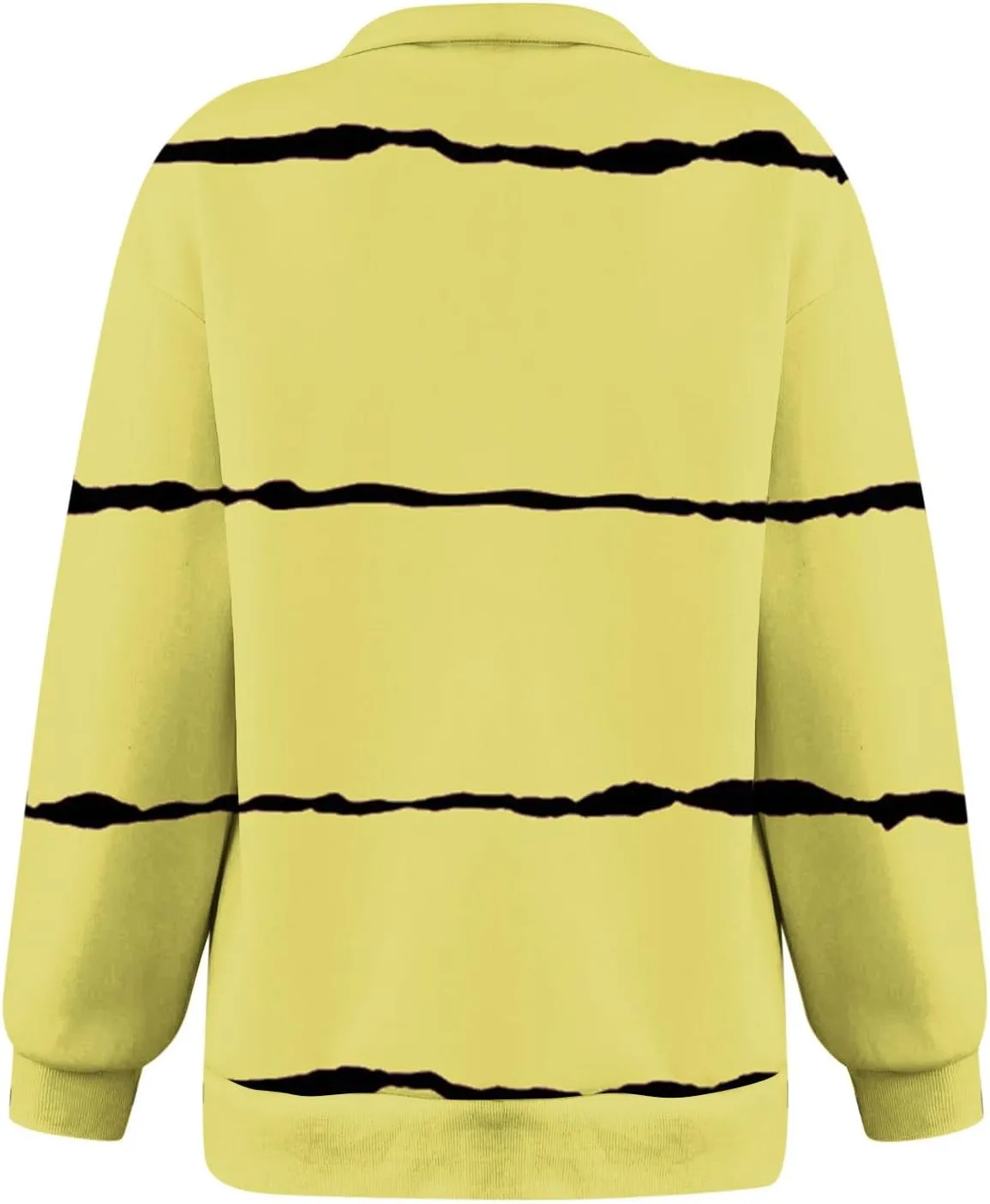 Ceboyel Women Striped Print Sweatshirts 2023 Oversized Hoodie Pullover 1/4 Zip Casual Fall Tops Loose Fit Trendy Outfits