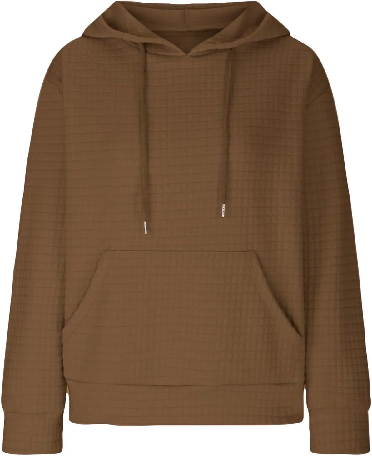 Ceboyel Womens Solid Color Cute Hoodie 2023 Waffle Knit Sweatshirts Comfort Sweater Tops Teen Girls Trendy Clothes 2023