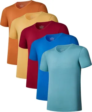 CF Men's Undershirts Bamboo Rayon Shirts for Men Moisture Wicking T-Shirt Classic V Neck Cooling Tee Shirts 3/5 Pack