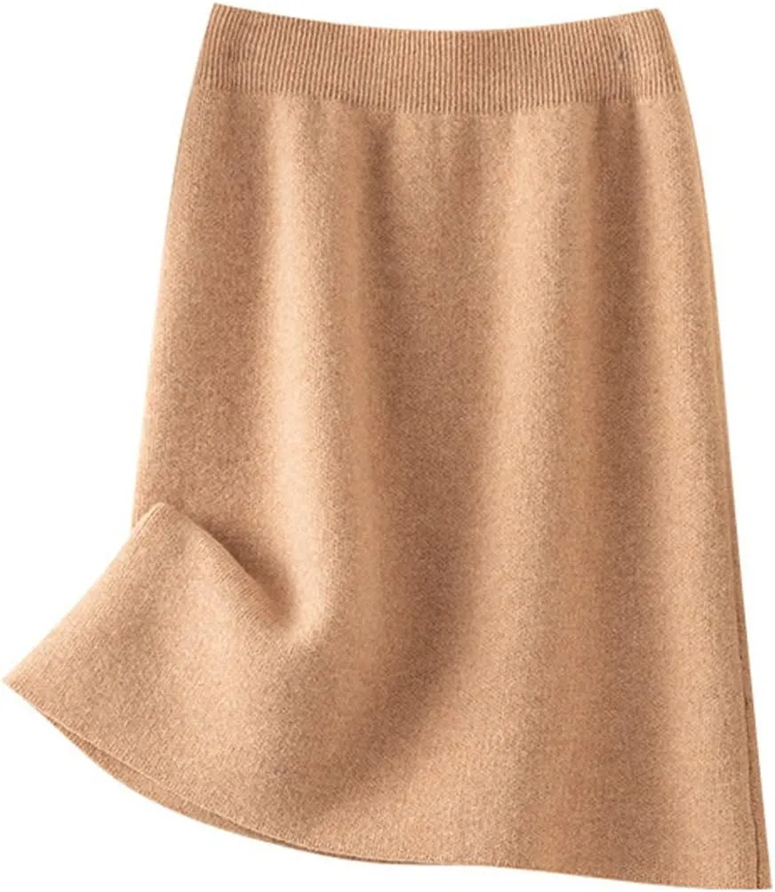 CHARTOU Women's Winter Thicken Elastic High Waist Knitted Mini Pencil Sweater Skirt
