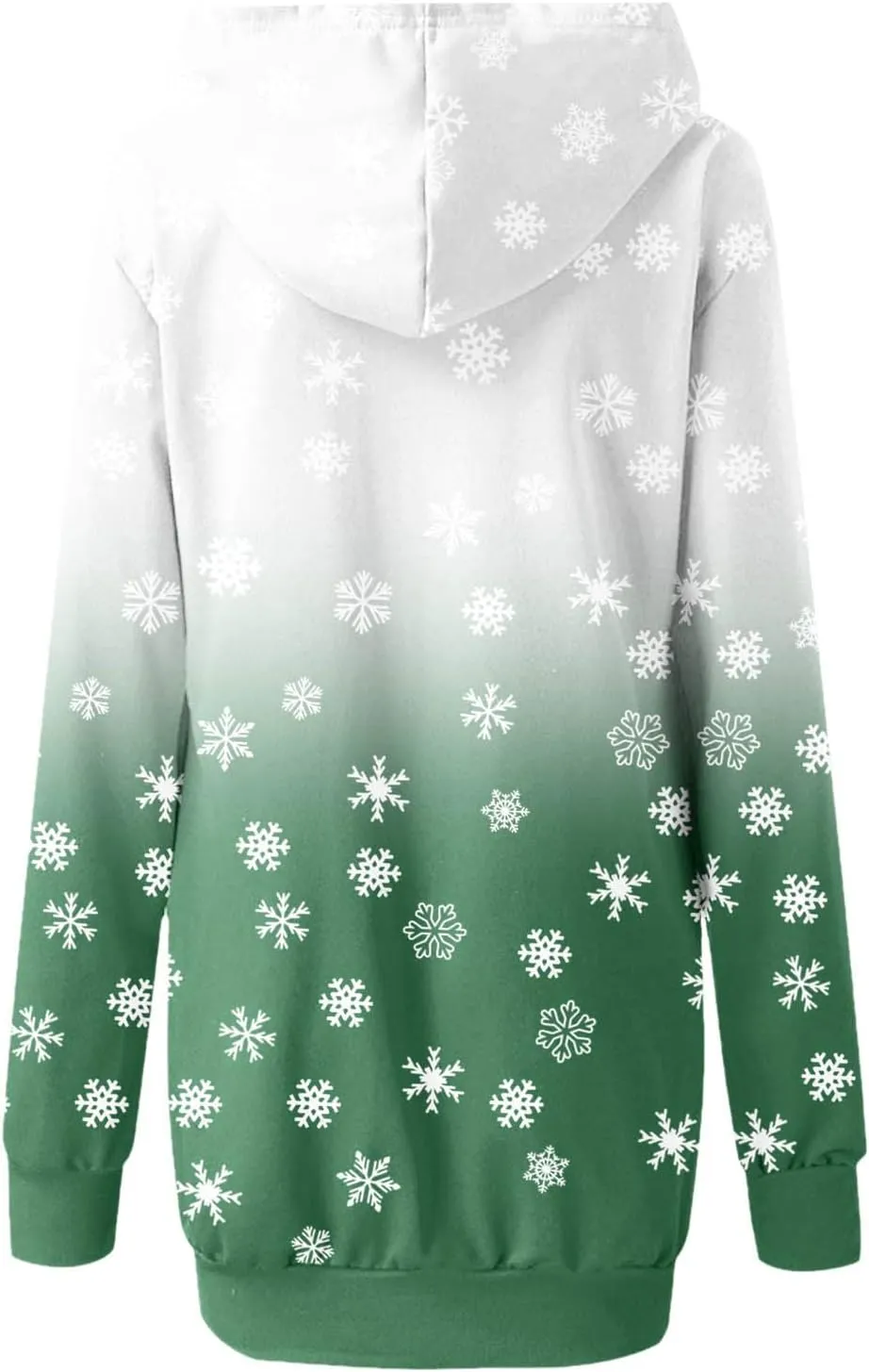 Comfortable Hoodies Dress for Women Christmas Print Long Sleeve Gradient Color Casual Loose Sweatshirt Dress with Pocket