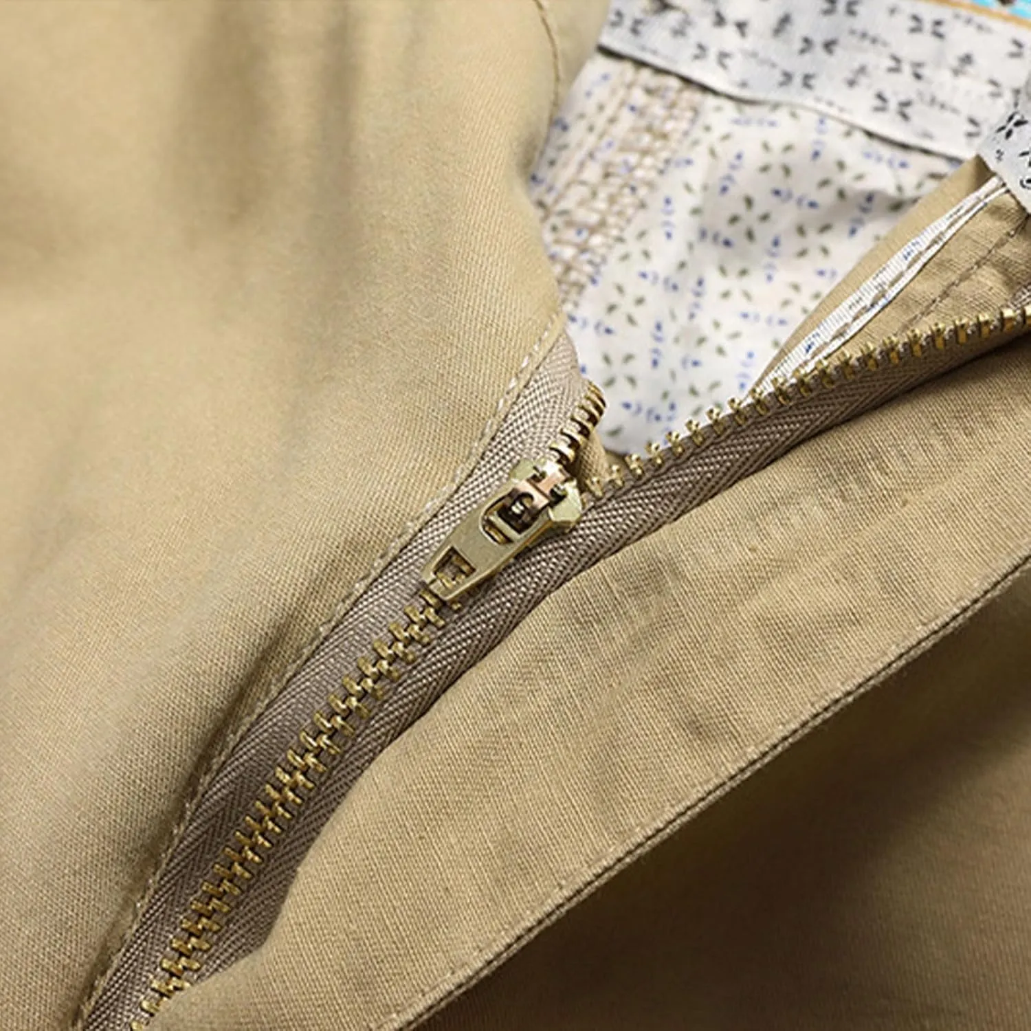 Cotton Mens Chino Shorts Tailored Casual Side Pockets Chino Shorts Summer Office(Available in Plus Size)