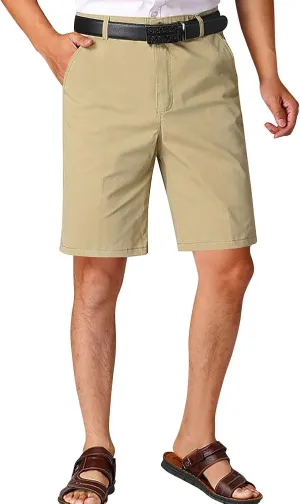 Cotton Mens Chino Shorts Tailored Casual Side Pockets Chino Shorts Summer Office(Available in Plus Size)