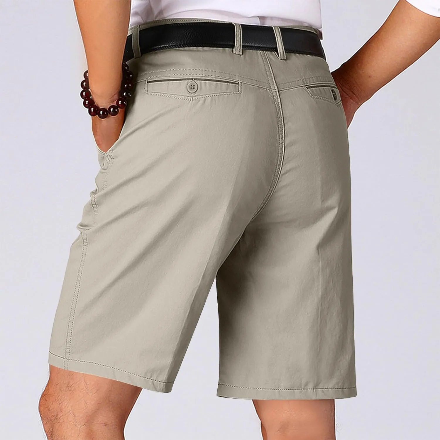 Cotton Mens Chino Shorts Tailored Casual Side Pockets Chino Shorts Summer Office(Available in Plus Size)