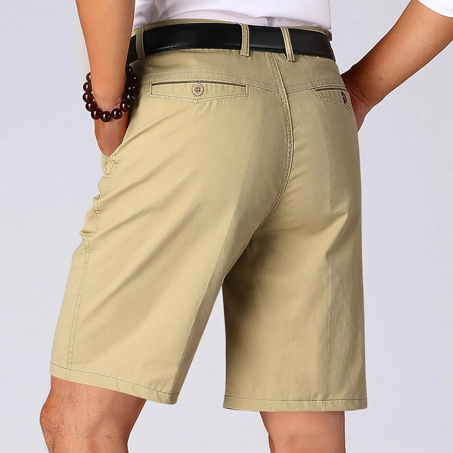 Cotton Mens Chino Shorts Tailored Casual Side Pockets Chino Shorts Summer Office(Available in Plus Size)