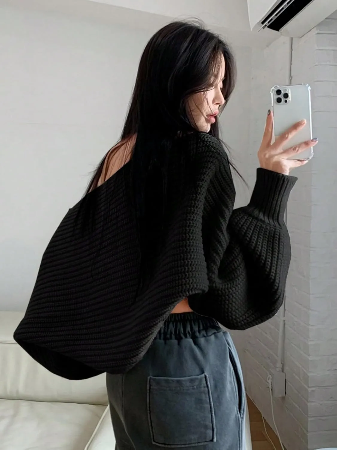 COZYEASE Women's Cropped Cardigan Sweaters Long Sleeve Open Front Knit Bolero Shrug Sweater Fall Outfits