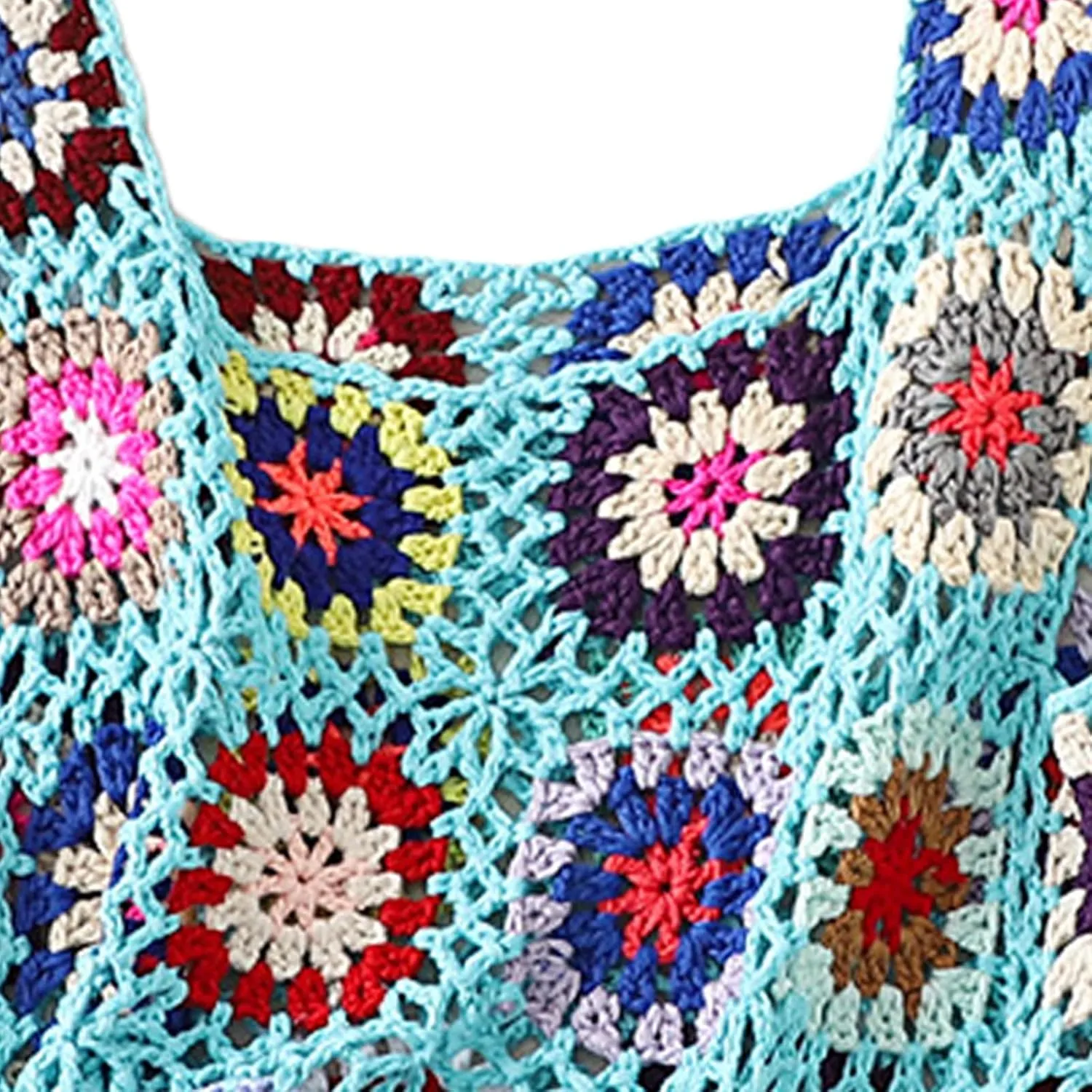 Crochet Tops Women Y2k Knit Vest Tank Top Knitted Daisy Camisole Hollow Out Crochet Crop Tops Summer Clothes