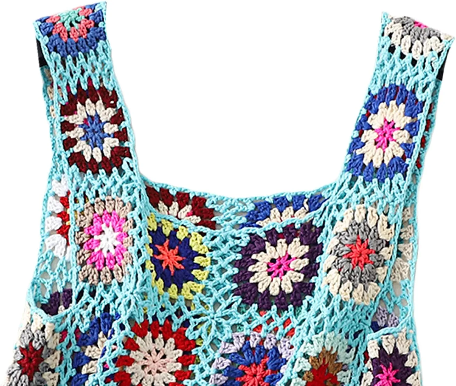 Crochet Tops Women Y2k Knit Vest Tank Top Knitted Daisy Camisole Hollow Out Crochet Crop Tops Summer Clothes