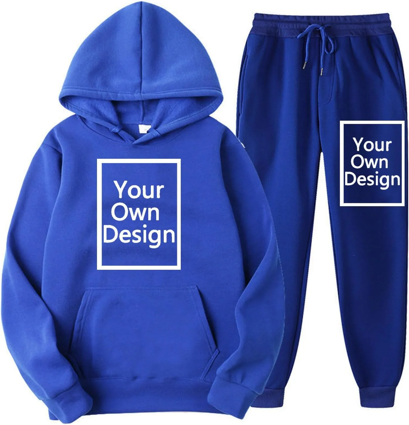 Custom Sweatshirt Sets, Your Own Design Text/Photo/Image/Logo Women Sports Casual Pockets Hoodie and Pants