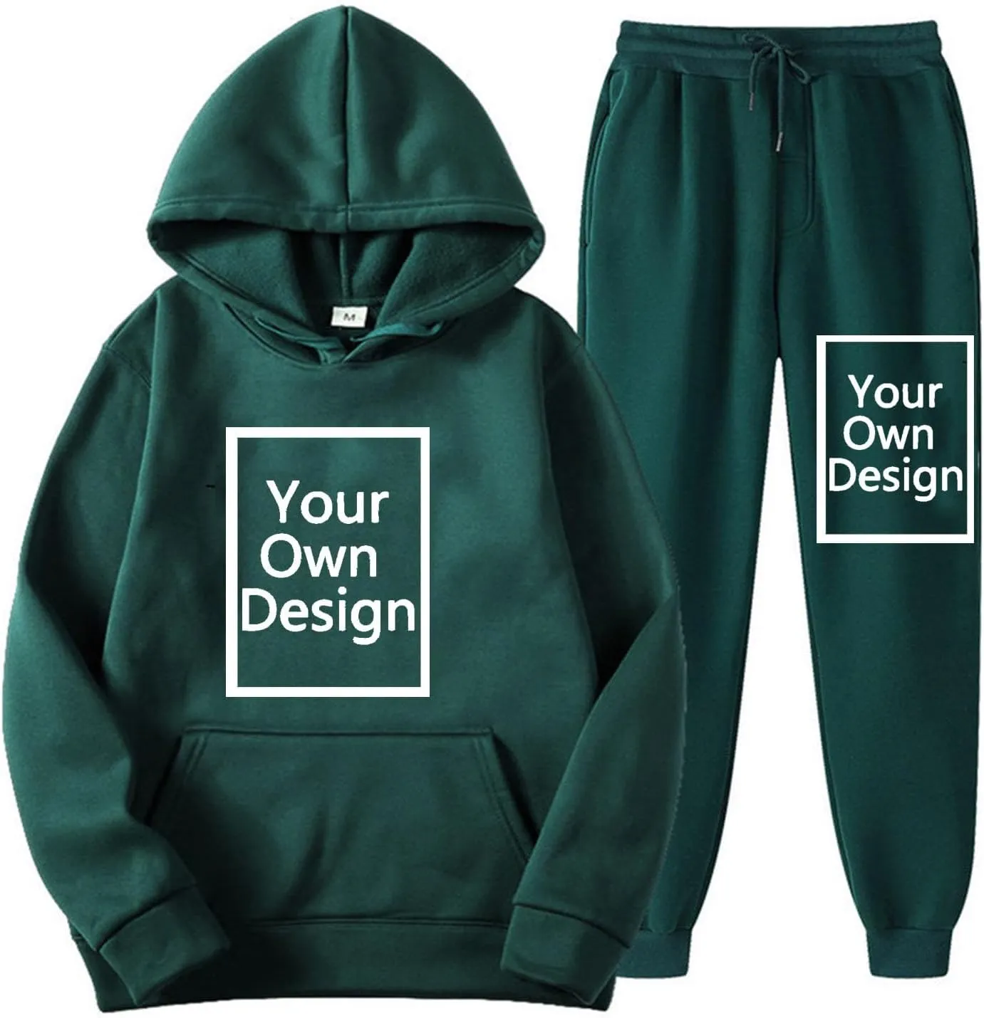 Custom Sweatshirt Sets, Your Own Design Text/Photo/Image/Logo Women Sports Casual Pockets Hoodie and Pants