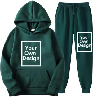 Custom Sweatshirt Sets, Your Own Design Text/Photo/Image/Logo Women Sports Casual Pockets Hoodie and Pants