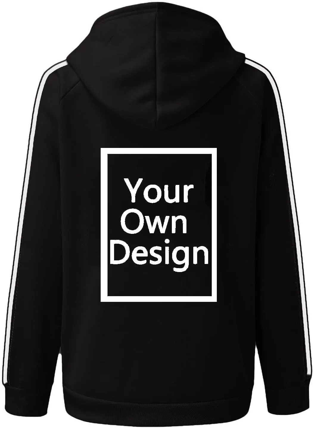 Custom Sweatshirt, Your Own Design Text/Photo/Image/Logo Women Back Printed Hoodies Zip Up Hooded Jacket