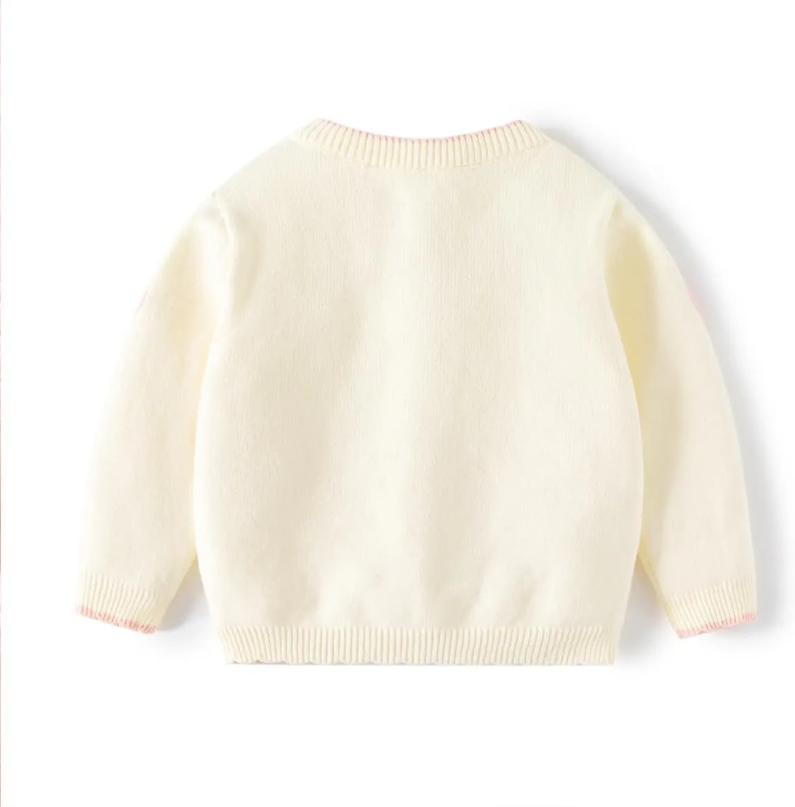 Cute Baby Girls Hearts Knit Cardigan Sweater, Toddler Loose Long Sleeve Shirts Warm Tops for Fall Winter Love Design