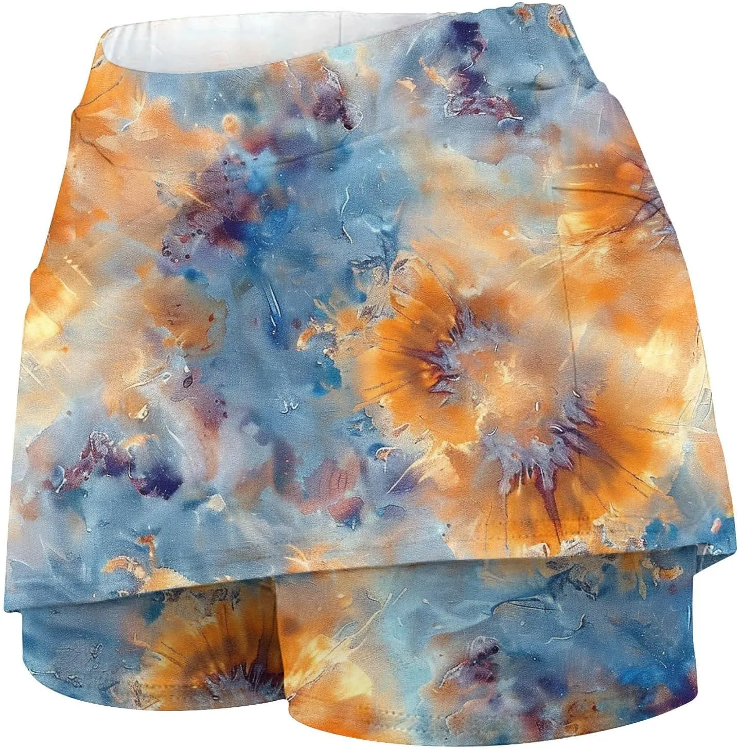 DDAPJ pyju Athletic Skorts for Women High Waist Golf Skorts Plus Size Summer Trendy Floral Printed Tennis Skirt with Shorts