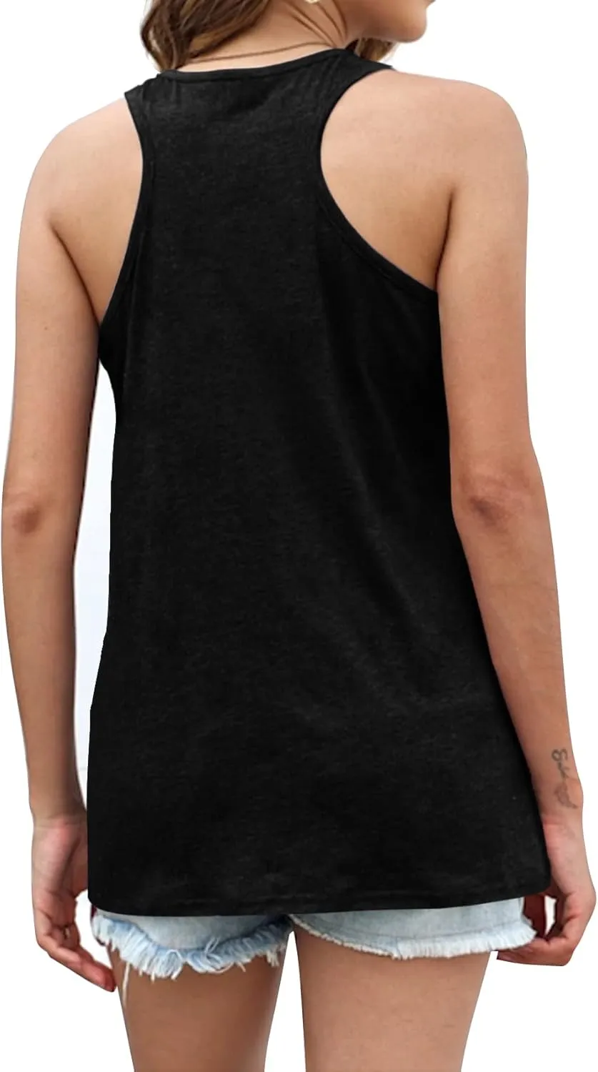 DESFSE American Flag Tank Top Women 4th of July Tanks Tops for Womens USA Flag Patriotic Shirts Vest Racerback Sleeveless Tee