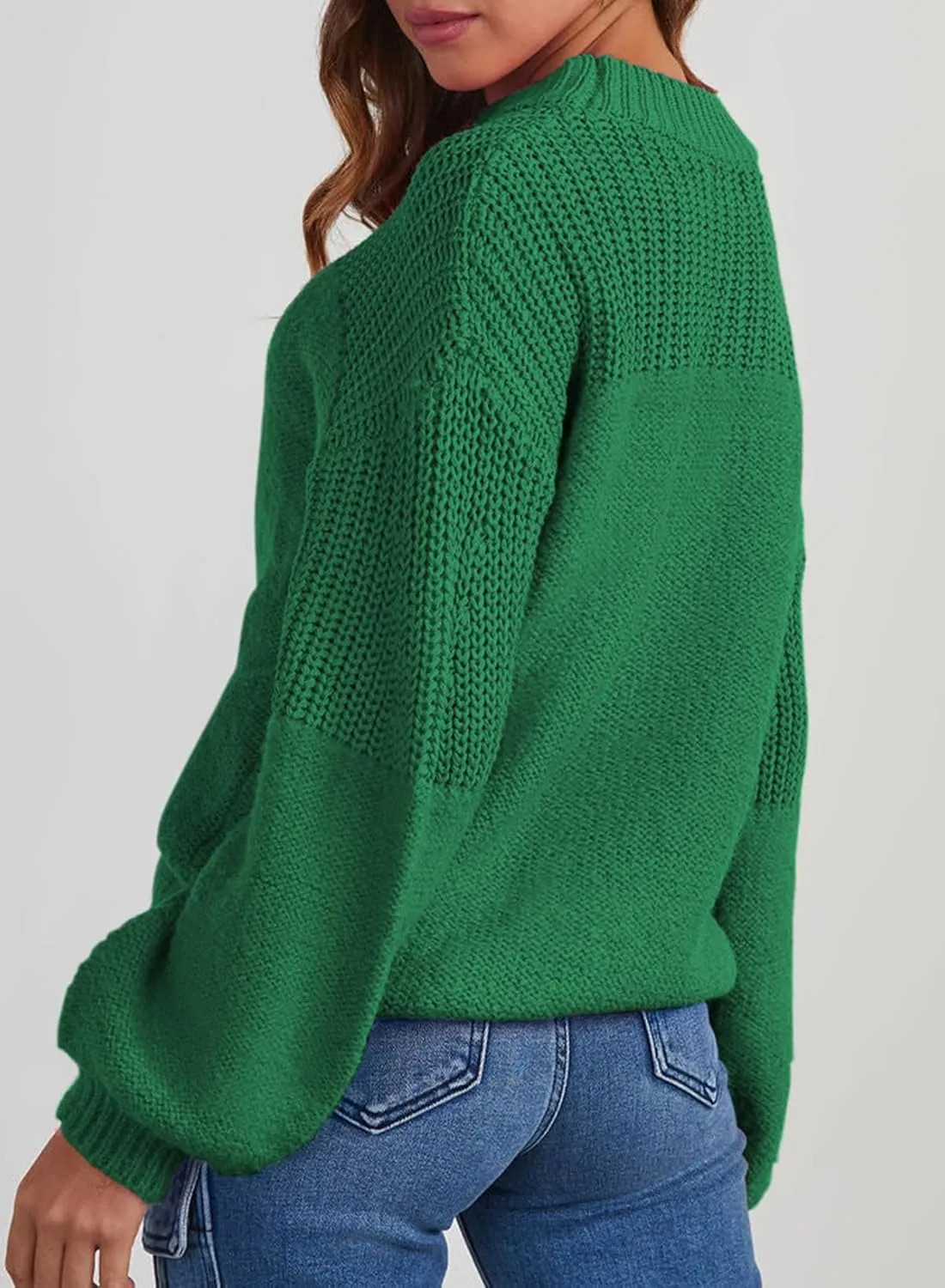 Dokotoo Women's Casual Long Sleeve Sweaters Loose Crewneck Knit Solid Pullover Sweater Jumper Tops