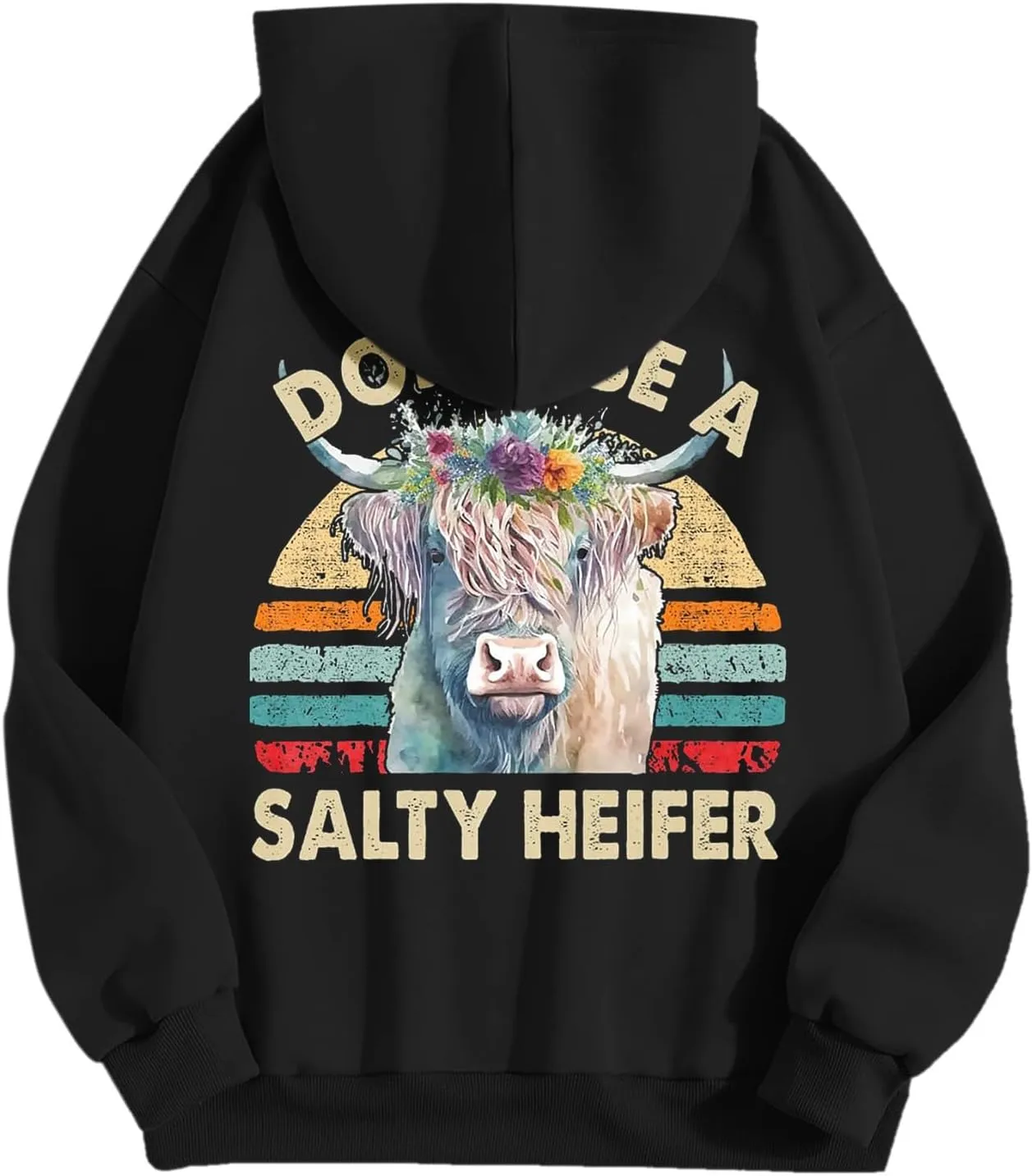 Don't Be A Salty Heifer Hoodies for Teen Girls Letter Print Sweatshirt Long Sleeve Preppy Pullover with Pocket