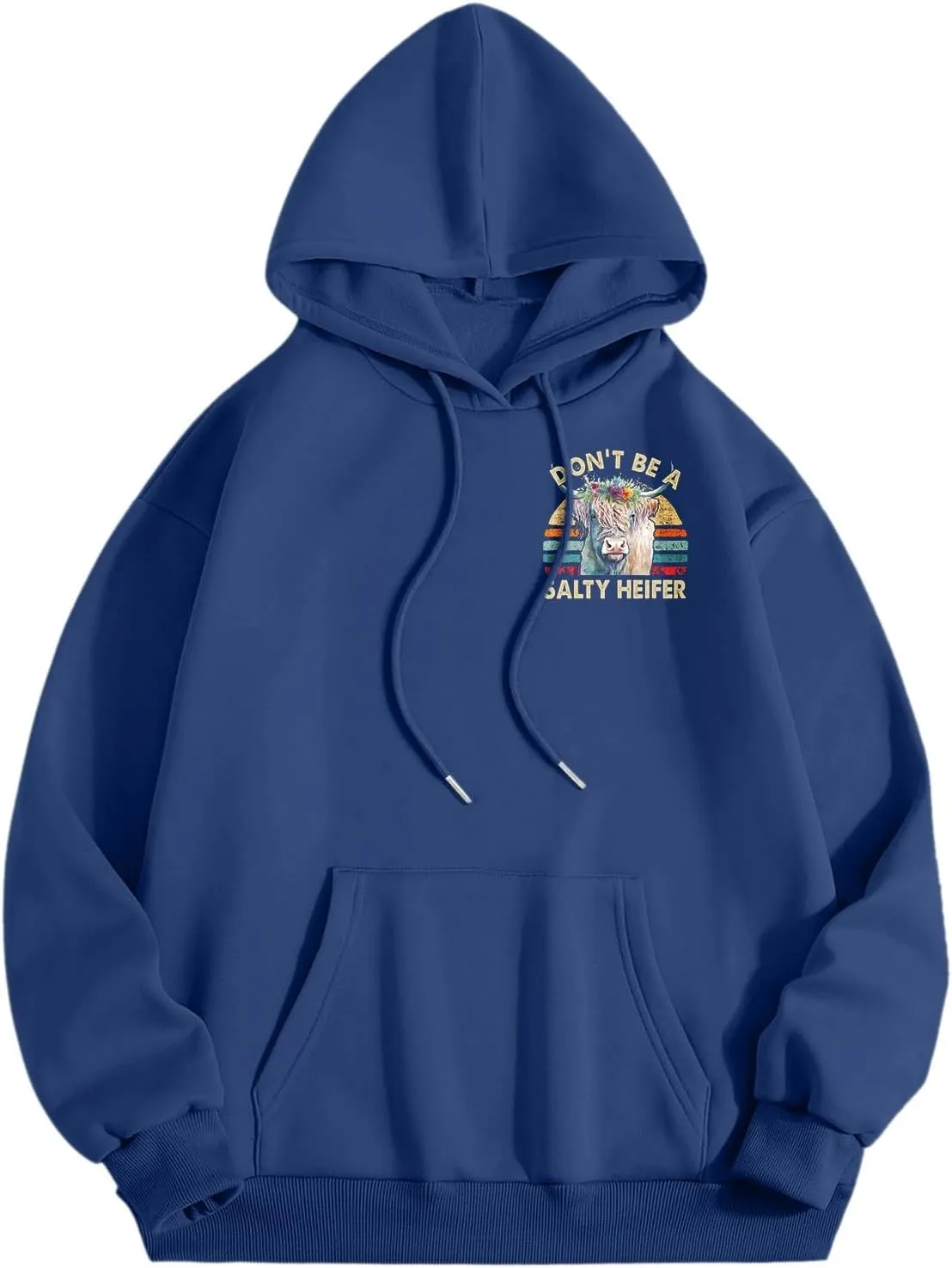 Don't Be A Salty Heifer Hoodies for Teen Girls Letter Print Sweatshirt Long Sleeve Preppy Pullover with Pocket