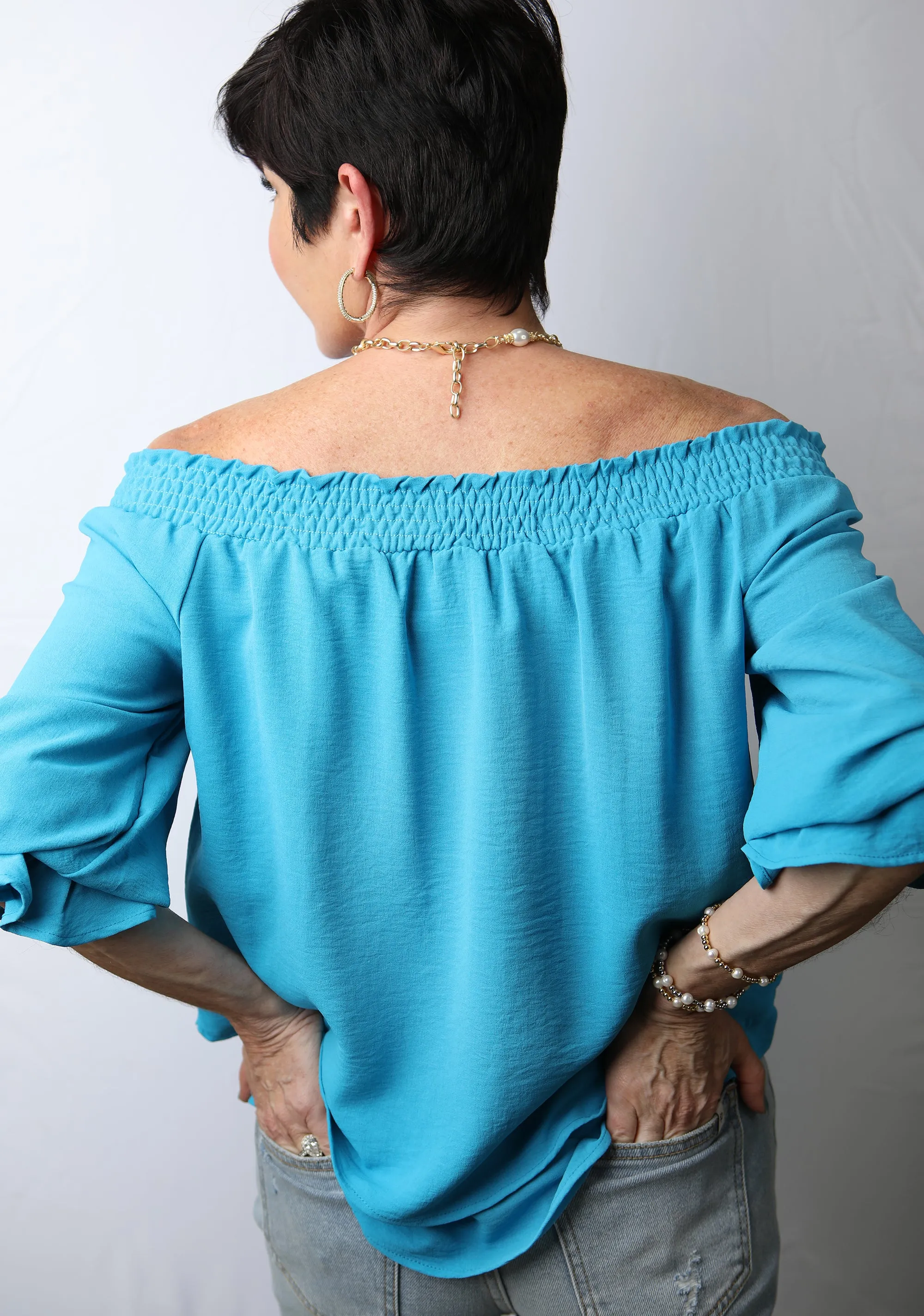 Double Layer Off The Shoulder Top