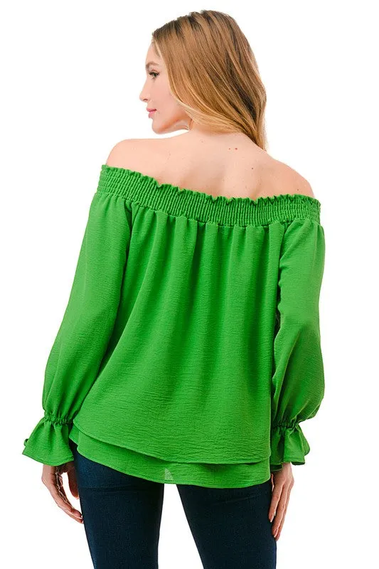Double Layer Off The Shoulder Top